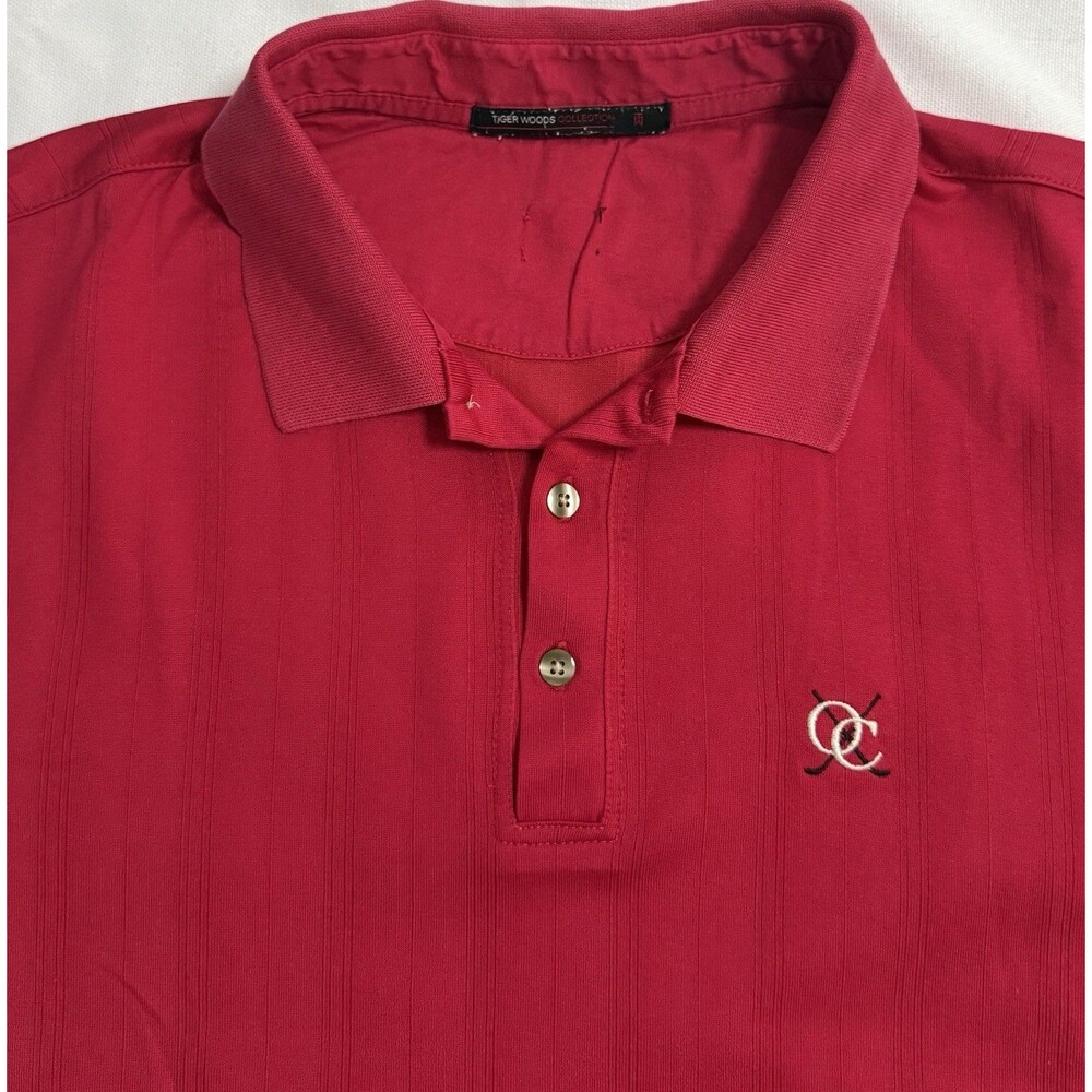 Tiger Woods Collection Men’s XL Red Polo Shirt Old Course St Andrews Logo Golf